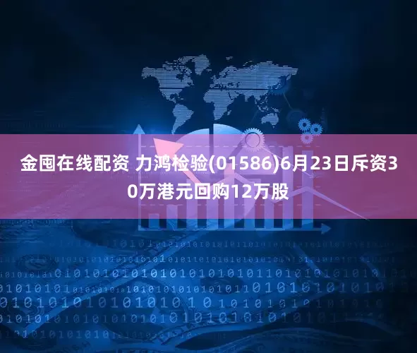 金囤在线配资 力鸿检验(01586)6月23日斥资30万港元回购12万股