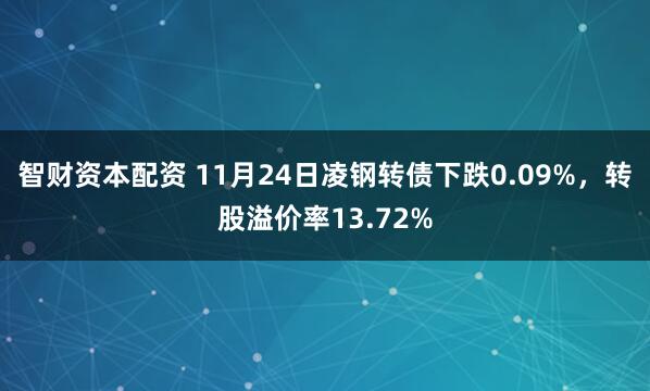 智财资本配资 11月24日凌钢转债下跌0.09%，转股溢价率13.72%